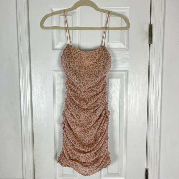 Oh Polly Pink Leopard Mini Dress - Picture 3 of 7